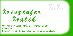 krisztofer kralik business card