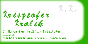 krisztofer kralik business card